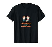 Sushi Rolls Non Ruoli di Genere Carino Uguaglianza Cibo Pun Maglietta