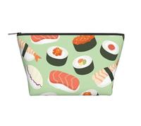 Sushi Su Verde Stampato, Borsa da toilette Borsa per trucco Borsa per cosmetici Borsa da toilette da viaggio portatile