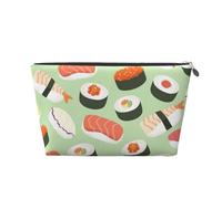 Sushi Su Verde Stampato, Borsa da toilette Borsa per trucco Borsa per cosmetici Borsa da toilette da viaggio portatile