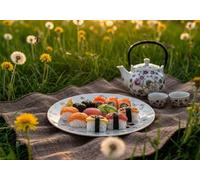 Sushi Tea 300 Piece Jigsaw Puzzles for Adults, Colourful, Challenging & Brainteasing Adult puzzles 300 Pieces Lawn, Fun jigsaws for The Whole Family 16x11 inch