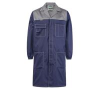 SUSHIMIAN Uomo Camice da Laboratorio Abbigliamento da Lavoro e Divise Multitasche Camice da Lavoro per Infermiera Studente Cosplay, Grigio+Blu, L