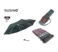 SUSINO Ombrello Pieghevole Piccolo Anti vento - Tinta unita Colori Scuri 53cm