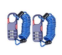 susiodeu Lucchetto per cestino fisso per scooter elettrico facile da trasportare in 2 pezzi con casco compatto, antifurto, con password, borse in lega di zinco, blu