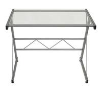 SuskaRegalos Tavolo Computer Metallo/Vetro, Cromata, 90X50X72CM