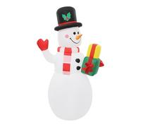 Susoso Pupazzo di neve, gonfiabile, con picchetti, altezza del prodotto: 1,5 m, decorazione natalizia, funzionamento silenzioso, tempo di gonfiaggio: circa 2 minuti, per giardini, colore bianco