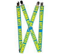 `Suspenders - 1.0`` - Haters Gonna Hate Turquoise/Yellow` ACC NUOVO