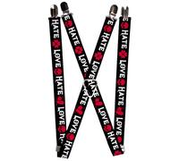 `Suspenders - 1.0`` - Love/Hate Black/White/Fuchsia` ACC NUOVO