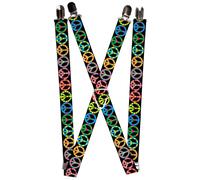 `Suspenders - 1.0`` - Peace Flowers Black/Multi Color` ACC NUOVO