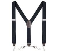 Suspenders for Men with Swivel Hooks and Adjustable Braces, Suitable for Heavy Duty, Big and Tall, Black (Black)
