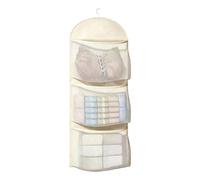 Suspending Closet Organizer | 3 Tiers Mesh Pockets with Metal Hanger - Triple-Layer Hanging Mesh Storage Bag for Closet Door or Wall | for Underwear Socks Over The Door Wall Çloset Home RV Dorm