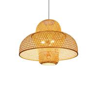 Suspension en rotin tissé à la Main Style bohème - Lustre en bambou de 50 cm pour Une utilisation en intérieur, abat-Jour de Style Plage côtière, Chambre, Salle à Manger et escalie