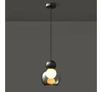 Suspension minimaliste en Cuivre du milieu du siècle | Lustre Globe en verre Transparent de Style nordique pour Salle à Manger et Chambre (K)