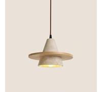 Suspension minimaliste en marbre nordique - Lustre en travertin Jaune pour Cuisine, Salle à Manger et Couloir - Luminaire de Style japonais Wabi Sabi (Bois)