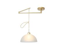 Suspension réglable en verre Style dôme du milieu du siècle - Lustre à Bras pivotant de Style nordique pour îlot de Cuisine, Salle à Manger et Salon