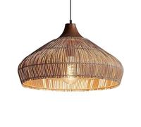 Suspension Rustique en rotin tressé - Lustre réglable en bambou pour Cuisine, Salle à Manger et Salon de Style campagnard (40 cm)