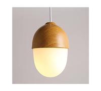 Suspension Rustique Vintage en Bois - Lustre en verre Blanc laiteux pour Salle à Manger de Style campagnard, îlot de Cuisine, Café et Restaurant (Couleur Claire)