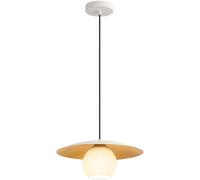 Suspension Style Ferme du milieu du siècle - Lustre Vintage en verre Blanc pour Salle à Manger, îlot de Cuisine, Chambre et Salon (Blanc)