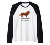 Sussex Spaniel Dog Rare Rare Compagno Notevole Maglia con Maniche Raglan