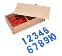 Sussidi Didattici di Matematica Montessori Kit di Chip Educativi per Numeri per Materiale di Faggio di 3-6 Anni (Numeri e fiches PRO)