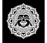 sussurri beati, buddha che ridono in cerchio Adesivi murali 67.2x69.4cm Diverse opzioni di dimensioni Bianco