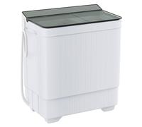 Sustainova Lavatrice portatile a doppia vasca da 8,5 kg (6,5 kg) e centrifuga (2 kg) combinata compatta per casa, appartamento, campeggio, camper e dormitori, nero/bianco