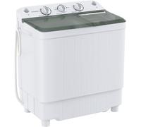 Sustainova Lavatrice portatile, doppia vasca da 4,5 kg, rondella (3,5 kg) e centrifuga (1 kg) combinata, mini lavatrice compatta per casa, appartamento, campeggio, camper e dormitori, nero/bianco