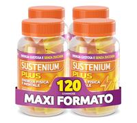 Sustenium Plus Caramelle Gommose - Integratore alimentare a base di un complesso di aminoacidi, vitamina B6 e zinco. Energia gustosa e senza zuccheri. Confezione da 120 gommose.