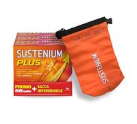 Sustenium Plus è un integratore alimentare energizzante a base di aminoacidi specifici, vitamine e minerali. Per l'energia fisica e mentale. Tripack 66 bustine + Sacca Impermeabile