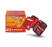 Sustenium Plus è un integratore alimentare energizzante a base di aminoacidi specifici, vitamine e minerali. Per l'energia fisica e mentale. Tripack 66 bustine + Organizer da viaggio Pechino Express