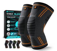 SUSTIVEX 2 Pz Ginocchiera Sportiva,Tutore Ginocchio Elastica -ArancioneM | Fascia a Compressione per Uomo e Donne, Traspirabilità Antiscivolo Fascia Ginocchio, Per Legamenti, Menisco, Diversi Sport