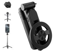 Sustixia Selfie Stick, Sustixia 4-in-1 Multifunctional 360 Rotation Magnetic Selfie Sticks, Extendable Aluminum Alloy Tripod & Phone Holder, with Remote and Metal Ring (1 set)
