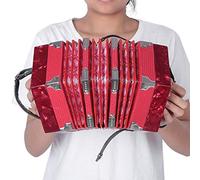 Sustvita 20 Button Concertina progettata per aspiranti musicisti e professionisti, uno strumento musicale portatile con la sua borsa (Rojo)
