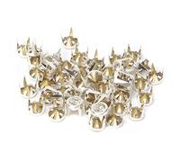 SustVita 50 rivetti con strass, strass rotondi colorati fai da te di grado A, con base in argento e oro, per lavori artigianali