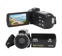 SustVita 56MP Night Vision Camter 4K 30fps, fotocamera digitale zoom 18x con touch screen, microfono e supporto portatile per