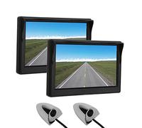 SustVita 5inch TFT LCD Monitor, Side View Camera Kit Backup Camera System DC12V-24V Horizontal 87° Vertical 62° IP67 Weatherproof for Car Bus Truck