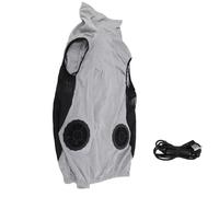 SustVita Abbigliamento climatizzato con doppie ventole da 4500 giri/min e controllo del a 3 livelli, un gilet rinfrescante per il corpo con rete traspirante per lavori con (l)