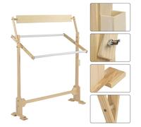 SustVita Adjustable Cross Stitch Frame Wooden Needlework Stand 360 Rotation Floor Stand Hands liberty Lap Stand for Sewing and Embroidery Projects