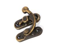 SustVita Antique Latch Hook Hasp for small projects, set of 12 clasps. A functional Jewelry Box Latch Catch ideal for crafts and trinket case building, Decorative Box Latch with (Bronze/Left)