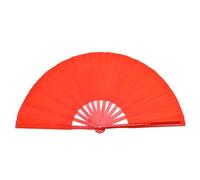 SustVita Bamboo Silk Practice Fan per Tai Chi Kung Fu Martial Arts Training And Performance Folding Hand Fan con Costola di bambù Tradizionale (Polo Rosso e Faccia Rossa)