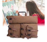 SustVita Canvas Artist Portfolio Case, Multi - functional Sketching Drawing Backpack, Coffee Canvas Art Supply Tote with Handheld Strap, 4K