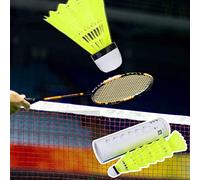 SustVita Confezione da 6 Birdies da Badminton Gialli con Teste a Sfera in Fibra per attività Indoor/Outdoor, Offre Buona Resistenza e Volo Stabile, Volani da Badminton in Nylon