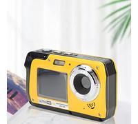 SustVita Dual Screen Selfie Camera, Weatherproof Digital Camera 4K 56MP with 18X Zoom, 10FT Underwater Capability, Full HD Video Recorder for Snorkeling and Swimming