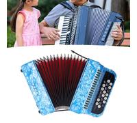 SustVita Fisarmonica a 22 tasti e 8 bassi con tasti sensibili antiscivolo per spettacoli/esami professionali, che fornisce un suono ricco, include cinghie e borsa (Sky Blue)