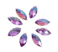 SustVita Flat Back Teardrop Crystals 500 Pcs Crystal Clear Glass Rhinestones Horse Eye Shape Beads for DIY Projects (light purple)