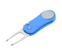 SustVita Foldable Divot Tool for Golfers, an all Metal Golf Divot Repair Tool with a Spring Assisted Opening And a Built in Divot Tool with Ball Marker for Easy Access (Blu)
