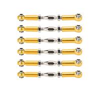 SustVita Kit di collegamento servo per auto RC con aste di trazione regolabili da 6 pezzi RC, un set di aste di tenditore regolabili in lega di alluminio per modifiche di hobbisti (Oro)