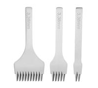 SustVita Lacing Stitching Chisel Set, Leather Craft Punch Tool Set with 2/5 / 10 Prong White Steel Hole Punches for Leather Work (Spacing 3.38mm)