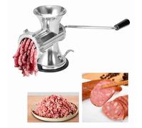 SustVita Manual Meat Grinder with Hand Crank Sausage Stuffer Attachment and Heavy Duty Suction Base for Kitchen Use, A Meat Mincer Machine for Beef and Pork