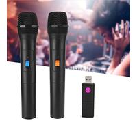 SustVita Microfono portatile VHF, microfono Karaoke USB, ideale per spettacoli dal vivo e feste, nero