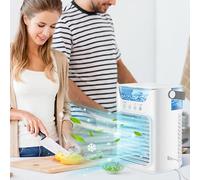 SustVita Portable Air Cooler with 700ML Water Tank for Home Office, 3 Speed USB Powered Cooling Fan, Humidifier Function